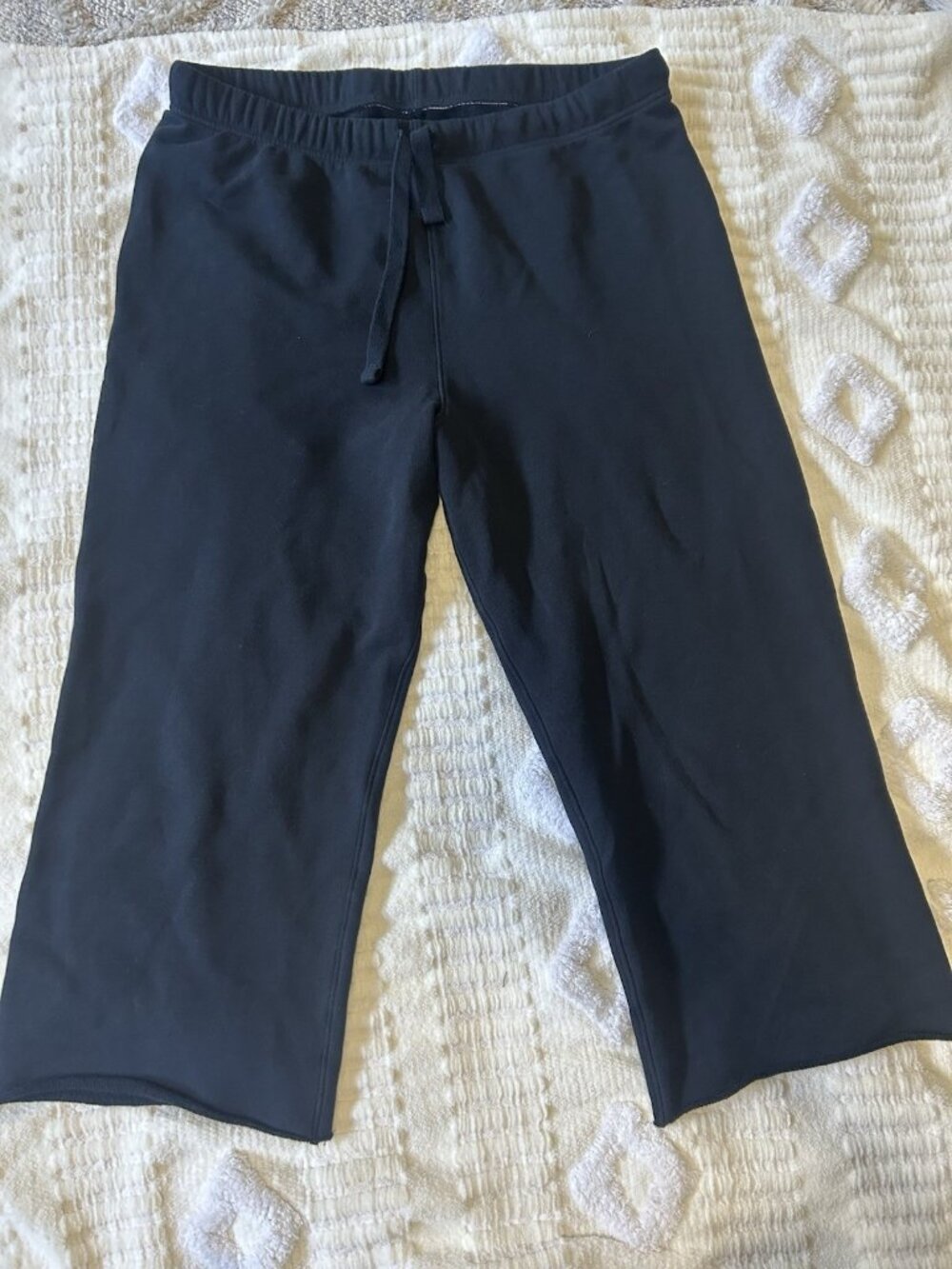 Frank & Eileen Tee Lab XL Black Cotton French Terry Raw Hem Sweatpants LAB634TF
